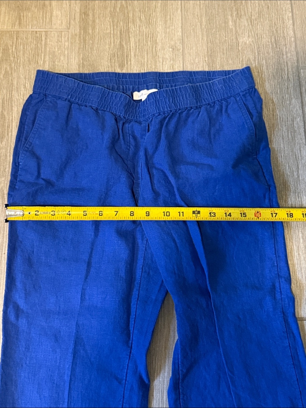 J. Jill Love Linen Cobalt Blue Elastic Waist Pants Small Petite 100% Linen - Picture 4 of 11